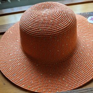 Orange sequin sun hat